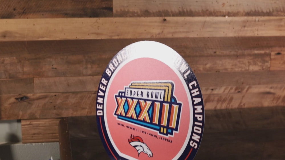VARSITY Collection- SINGLE Layer Denver Broncos Super Bowl XXXIII Metal Wall Art