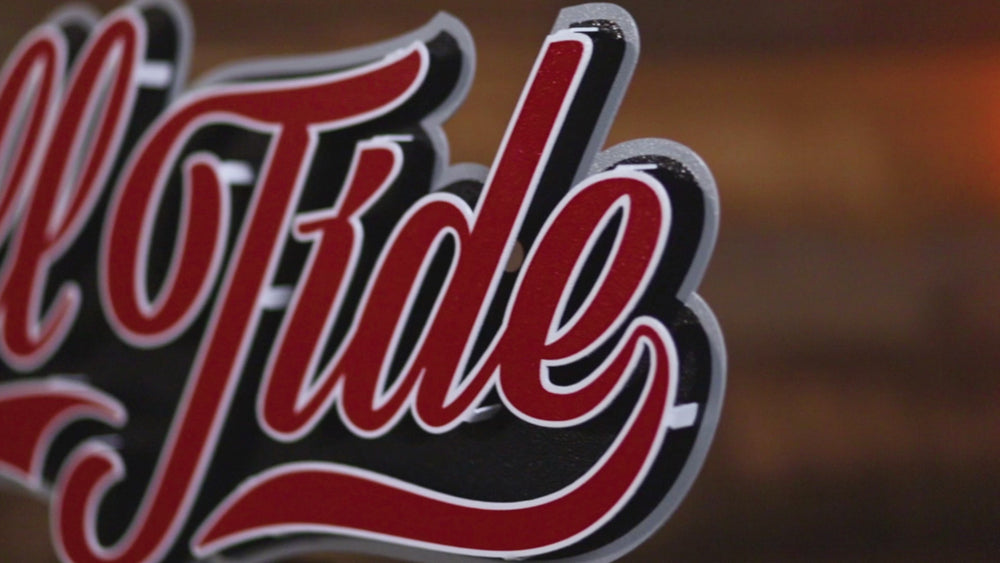 Alabama Roll Tide Script 3D Metal Wall Art