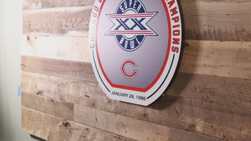 VARSITY Collection- SINGLE Layer Chicago Bears Super Bowl XX Metal Wall Art