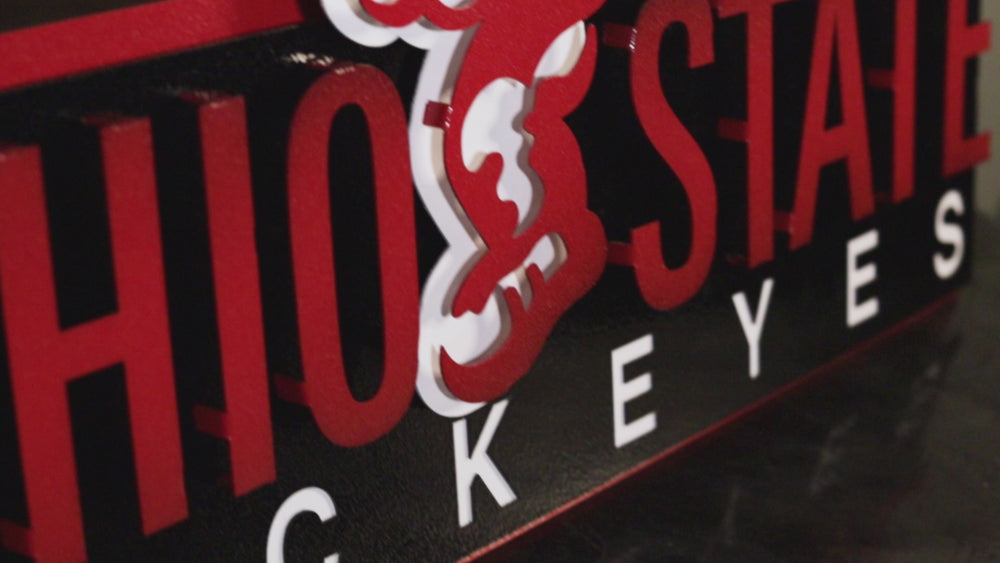The Ohio State "Brutus" 3D Metal Artwork