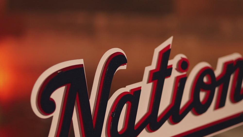 Washington Nationals 3 Layer "Nationals" Script 3D Metal Wall Art