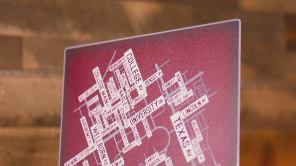 College Station, Texas School Street Poster Single Layer Metal Wall Art