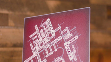 College Station, Texas School Street Poster Single Layer Metal Wall Art