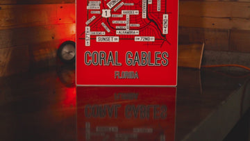 Coral Gables, Florida School Street Poster Single Layer Metal Wall Art
