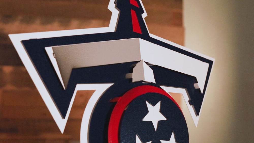 Tennessee Titans Sword Logo 3D Vintage Metal Wall Art