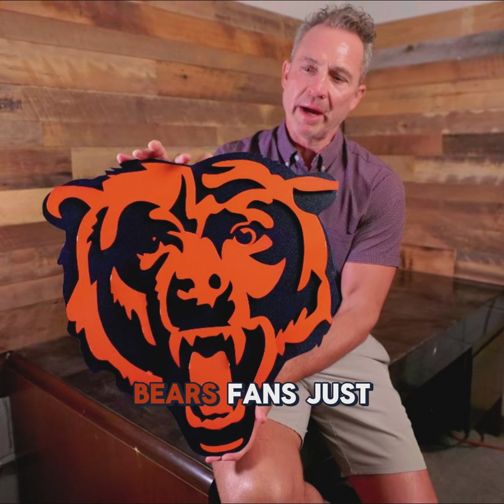 Chicago Bears "Roaring Bear" 3D Vintage Metal Wall Art