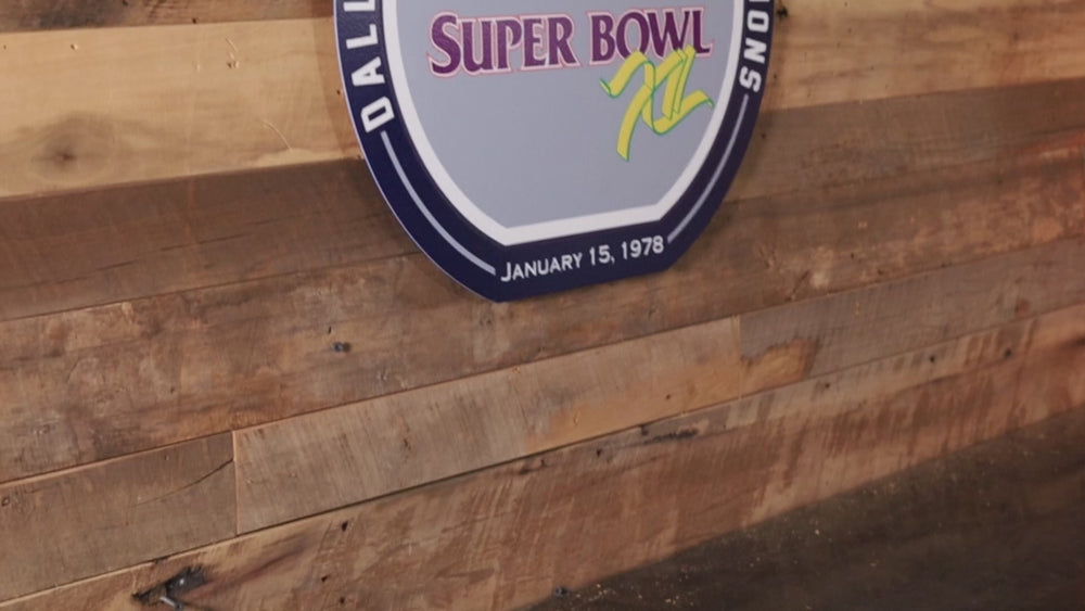 VARSITY Collection- SINGLE Layer Dallas Cowboys Super Bowl XII Metal Wall Art