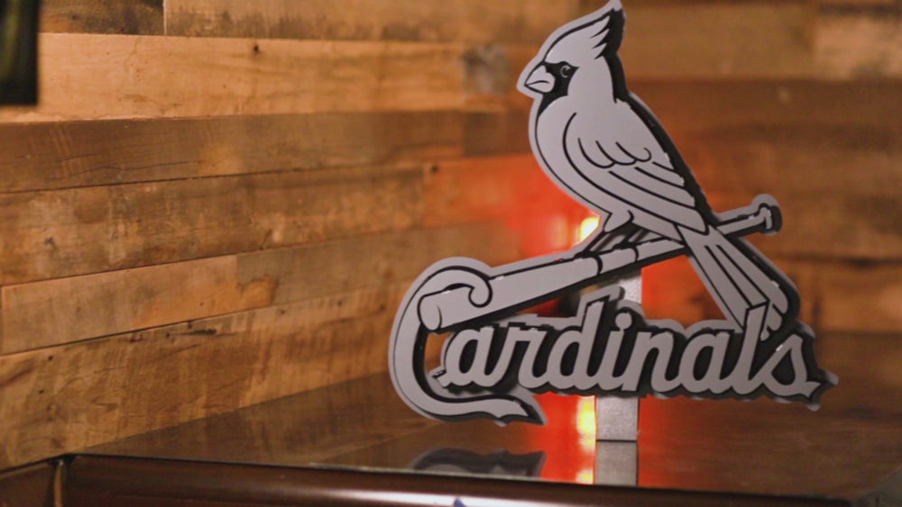 MONOCHROME -  St. Louis Cardinals "BIRD on a BAT" Logo 3D Metal Wall Art