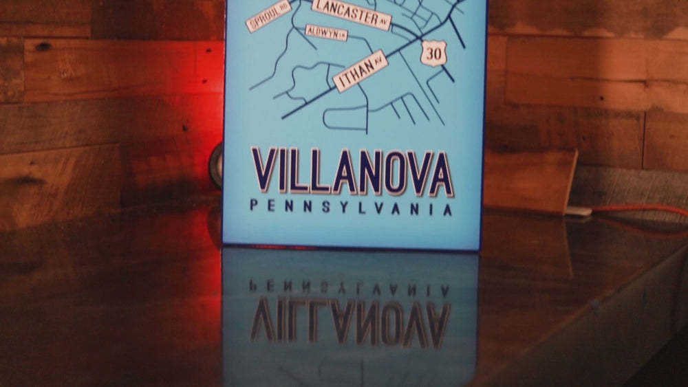 Villanova, Pennsylvania School Street Poster Single Layer Metal Wall Art
