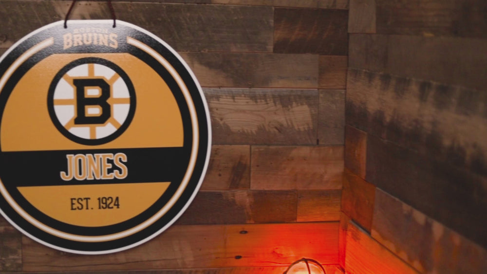 Boston Bruins Personalized Monogram Metal Art
