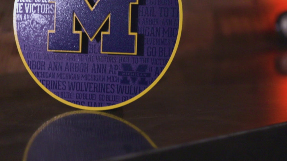 Michigan Wolverines 'Block M" CRAFT SERIES 3D Embossed Metal Wall Art