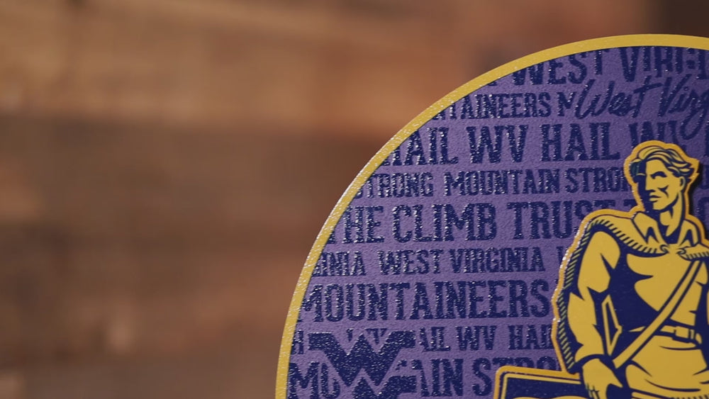 West Virginia Mountaineers CRAFT SERIES 3D Embossed Metal Wall Art