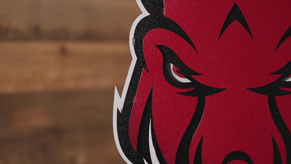 Arkansas Razorbacks Mascot 3D Vintage Metal Wall Art