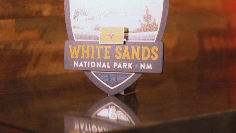 White Sands National Park Badge 3D Metal Wall Art