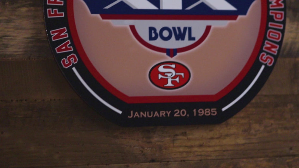 VARSITY Collection- SINGLE Layer Super Bowl XIX San Francisco 49ers Metal Wall Art