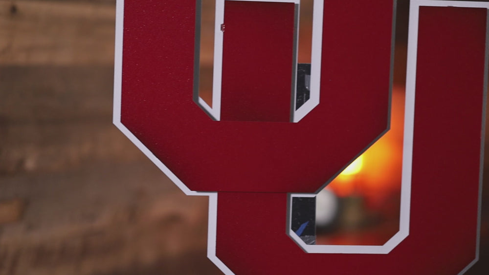 Oklahoma Sooners "OU" Vintage 3D Metal Wall Art
