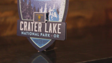Crater Lake National Park Badge 3D Metal Wall Art