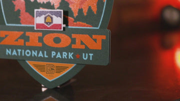 Zion National Park Badge 3D Metal Wall Art