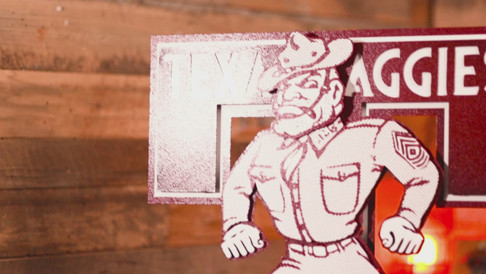 Texas A&M Aggies Vault "Ole Sarge" 3D Vintage Metal Wall Art