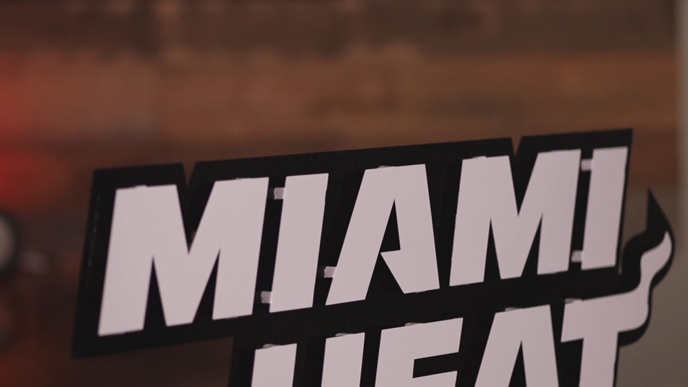 Miami Heat Wordmark 3D Vintage Metal Wall Art