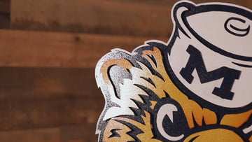 Michigan Wolverines VAULT Mascot 3D Vintage Metal Wall Art