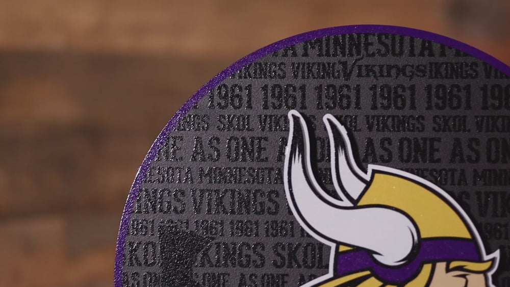 Minnesota Vikings CRAFT SERIES 3D Embossed Metal Wall Art