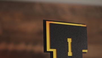 Iowa Hawkeyes Block "I" 3D Vintage Metal Art
