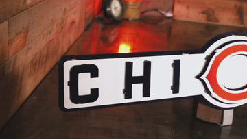 Chicago Bears Wordmark 3D Vintage Metal Wall Art