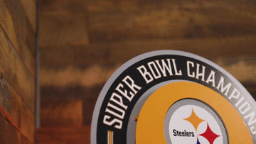 Pittsburgh Steelers DYNASTY - Super Bowl Wins w/ Replaceable Icon Plate 3D Vintage Metal Wall Art