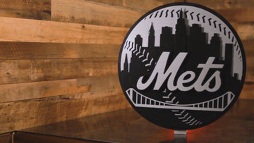 MONOCHROME - New York Mets Crest 3D Vintage Metal Wall Art