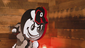 Ohio State "Brutus" Mascot 3D Vintage Metal Wall Art
