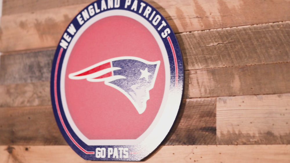 VARSITY Collection- Single Layer New England Patriots Metal Wall Art
