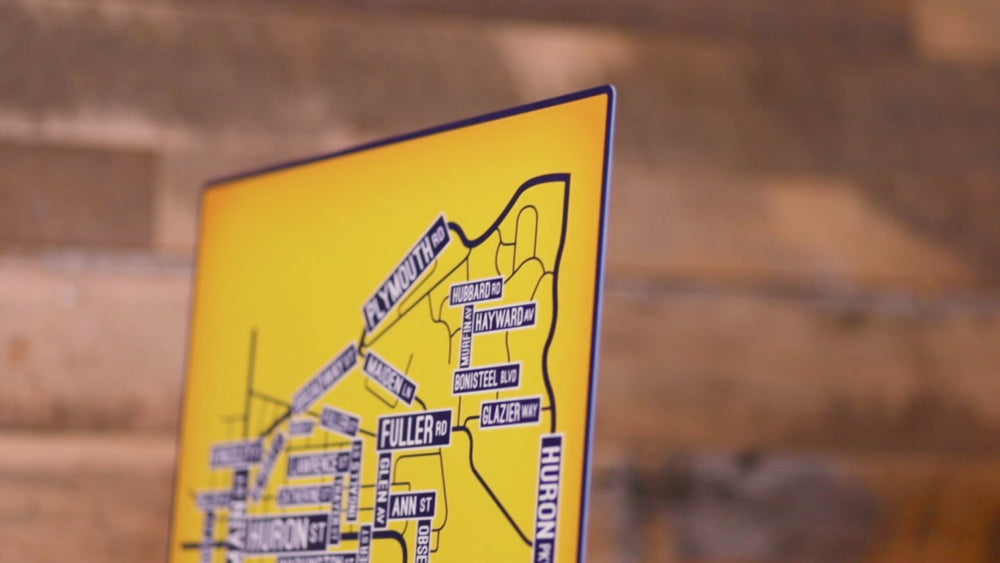 Ann Arbor, Michigan School Street Poster Single Layer Metal Wall Art