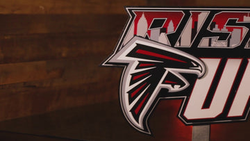 Atlanta Falcons - Hex Head EXCLUSIVE "RISE UP" Wordmark 3D Metal Wall Art