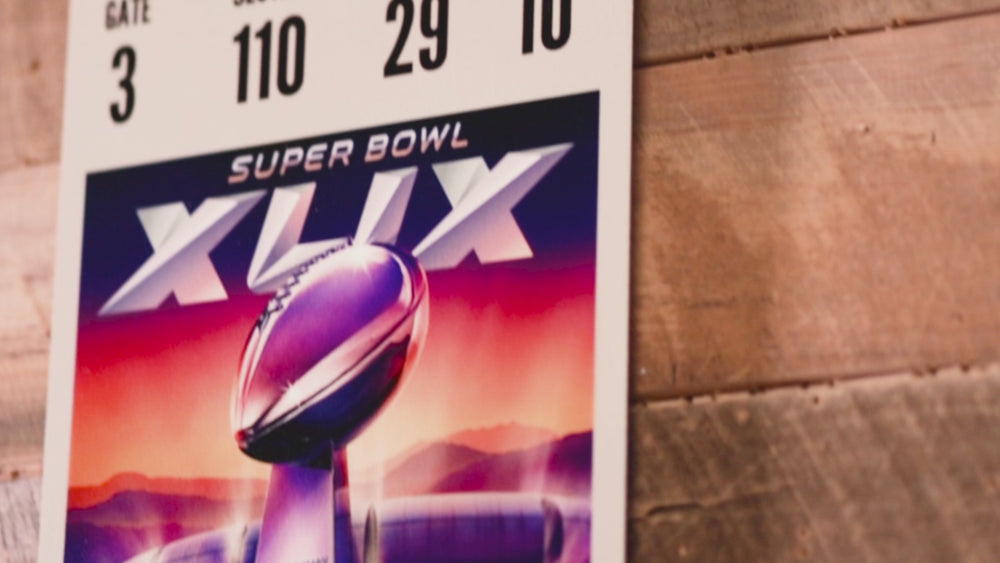 New England Patriots Super Bowl XLIX Ticket Stub Single Layer Metal Wall Art