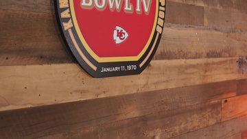 VARSITY Collection- SINGLE layer Kansas City Chiefs Super Bowl IV Metal Wall Art