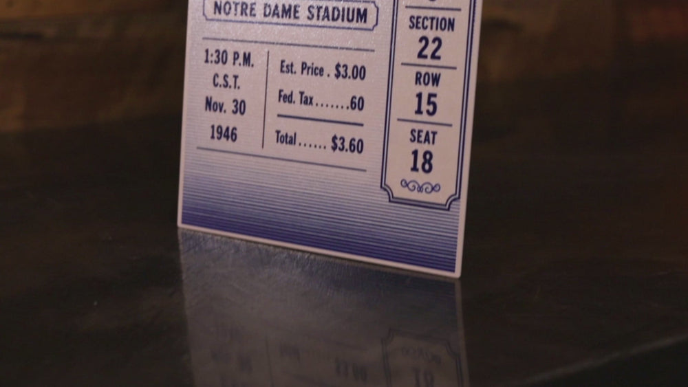 Notre Dame 1946 Ticket Stub Single Layer Metal Wall Art