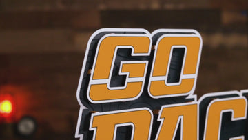 Green Bay Packers - Hex Head EXCLUSIVE "Go Pack Go" Wordmark 3D Metal Wall Art