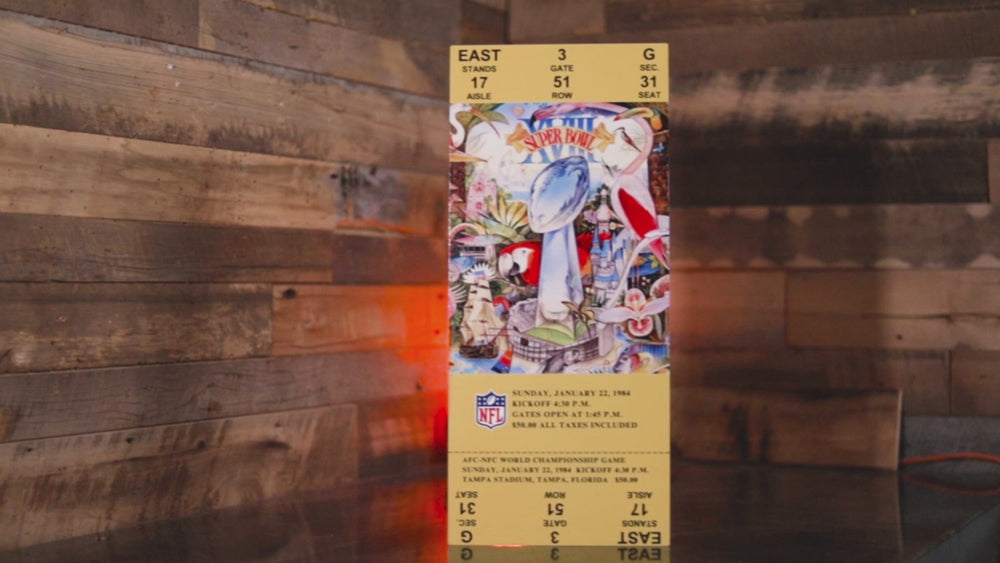 Las Vegas Raiders Super Bowl XVIII Ticket Stub Single Layer Metal Wall Art