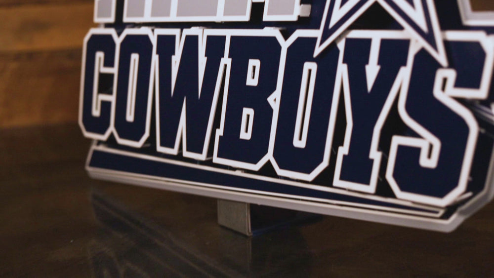 Dallas Cowboys - Hex Head EXCLUSIVE "How 'Bout Them Cowboys" Wordmark 3D Metal Wall Art