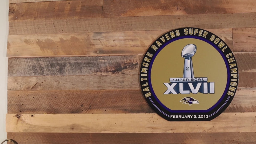 VARSITY Collection- Single Layer Baltimore Ravens Super Bowl XLVIII  Metal Wall Art