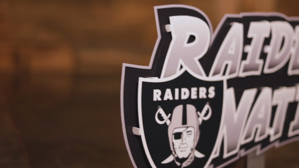 Las Vegas Raiders "Raider Nation" Wordmark 3D Metal Wall Art