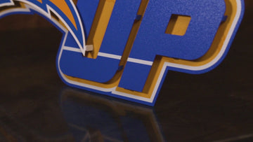 Los Angeles Chargers - Hex Head EXCLUSIVE "Bolt Up" Wordmark 3D Metal Wall Art