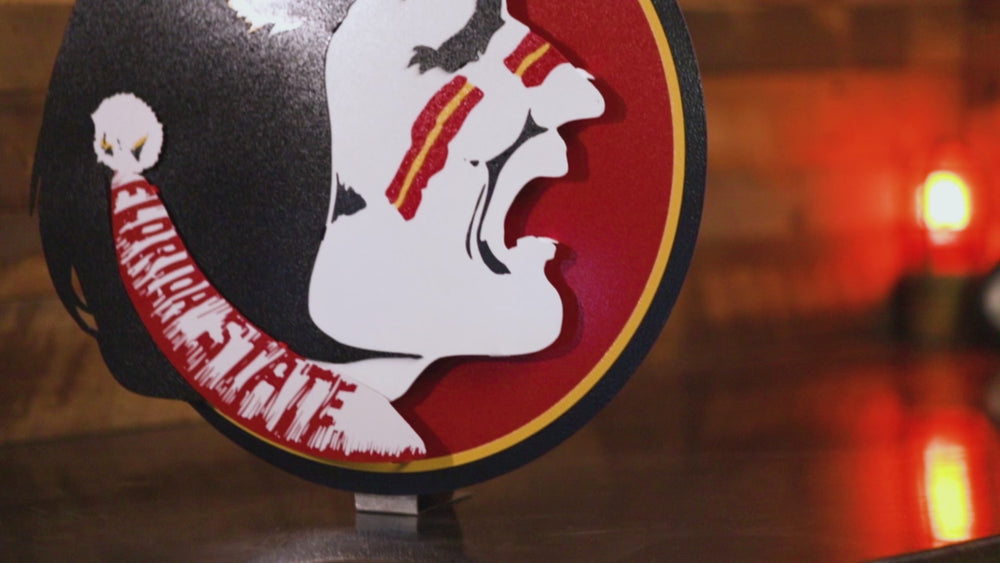 Florida State VAULT "Seminole Head" 3D Metal Wall Art