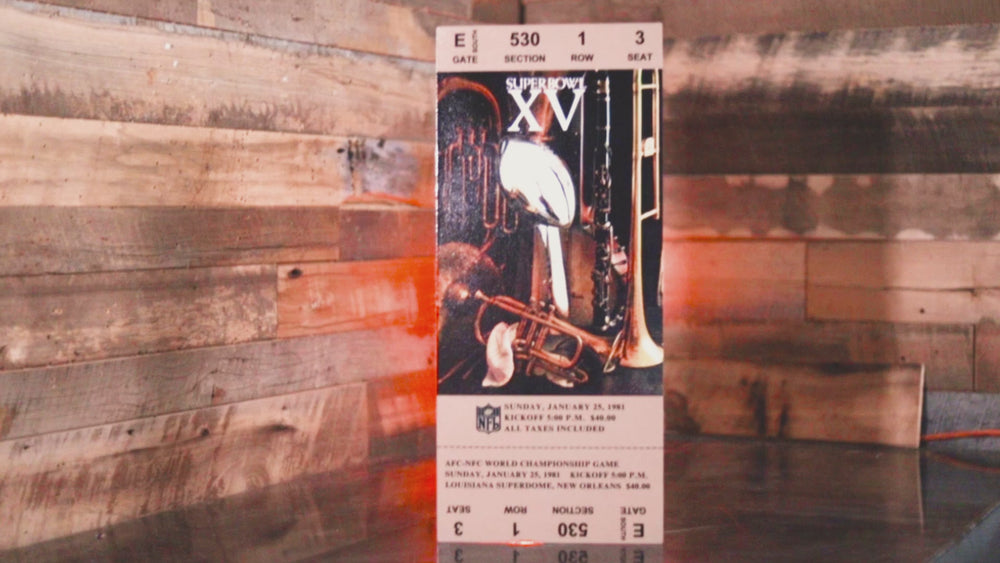 Las Vegas Raiders Super Bowl XV Ticket Stub Single Layer Metal Wall Art