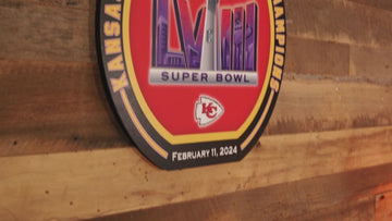 VARSITY Collection- SINGLE layer Kansas City Chiefs Super Bowl LVIII Metal Wall Art