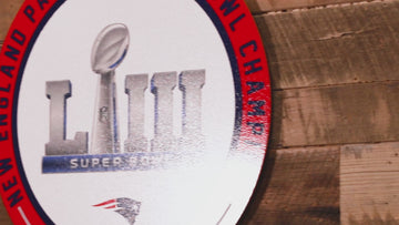 VARSITY Collection- Single Layer New England Patriots Super Bowl LIII Metal Wall Art