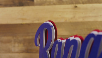 Texas Rangers 3 Layer "Rangers" Script 3D Metal Wall Art
