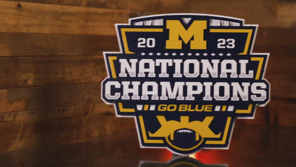 Michigan Wolverines Official 2023 National Champions 3D Vintage Metal Wall Art