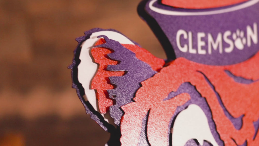 Clemson Retro Tiger from the VAULT, 3D Vintage Metal Wall Art